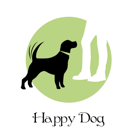 Vector sign happy dogのイラスト素材
