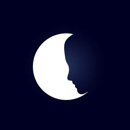 Vector sign girl and the moonのイラスト素材