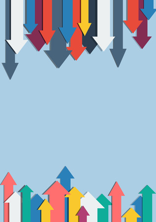 Vector arrows background, flat designのイラスト素材