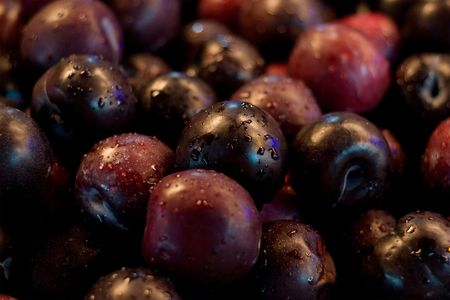 plums with shallow depth of view and little bokehの写真素材