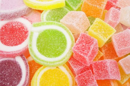 Close up of colorful soft sweets as background.の写真素材