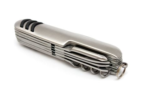 A multifunction knife isolated on white background.
