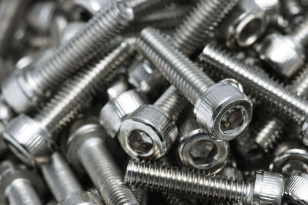 Close up of many bolt screw as whole background.の写真素材