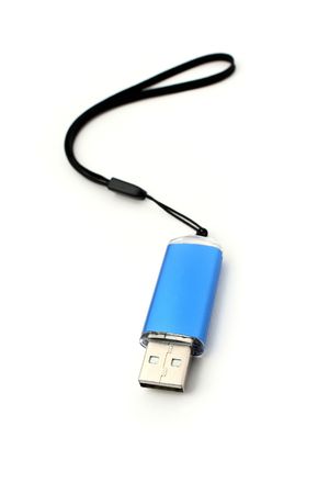 An USB Flash Drive isolated over white background.の写真素材