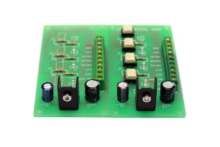 An electronic circuit isolated over white background.