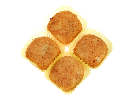 Stuffed dumplings made of glutinous rice isolated on white background.の写真素材