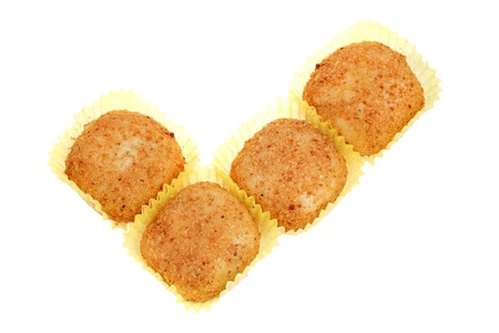 Stuffed dumplings made of glutinous rice isolated on white background.の写真素材