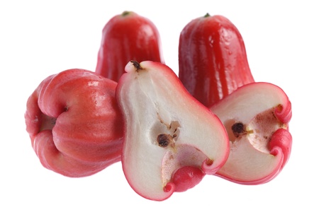 Close up of water apples isolated on white background.の写真素材