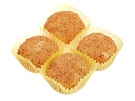 Stuffed dumplings made of glutinous rice isolated on white background.の写真素材