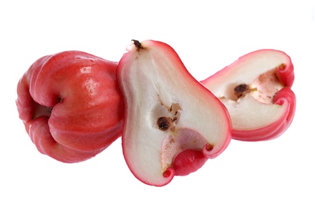 Close up of water apples isolated on white background.の写真素材