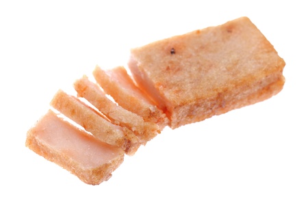 Close up of carrot cake isolated on white background.の写真素材