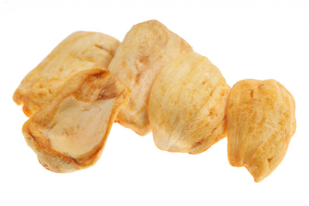 Close up of a pile of dried jackfruit chips の写真素材