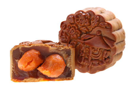 Close up of egg yolk mooncakes の写真素材