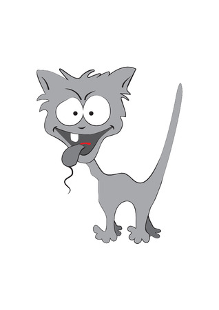 The cat with the mouse in a teethのイラスト素材