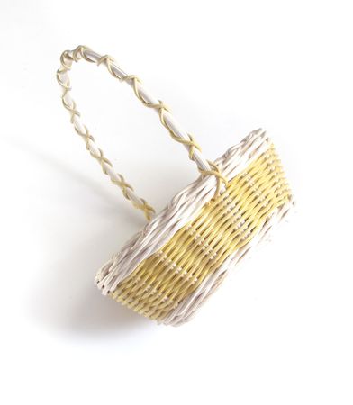 Decorative gift basket on a white backgroundの写真素材