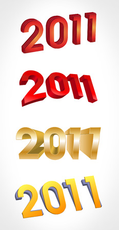 figures in 2011 New Year Christmas Calendarのイラスト素材