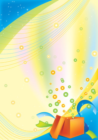 festive background with an open gift cardのイラスト素材
