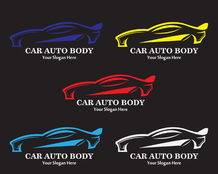 Modern Company Logo Design. Car Silhouette Logo. Isolated Vector and illustration.のイラスト素材