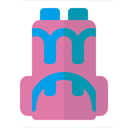BACKPACK icon flat style pink blueのイラスト素材