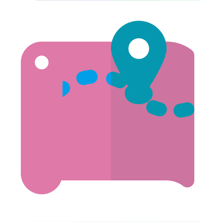 Maps icon flat style pink blueのイラスト素材