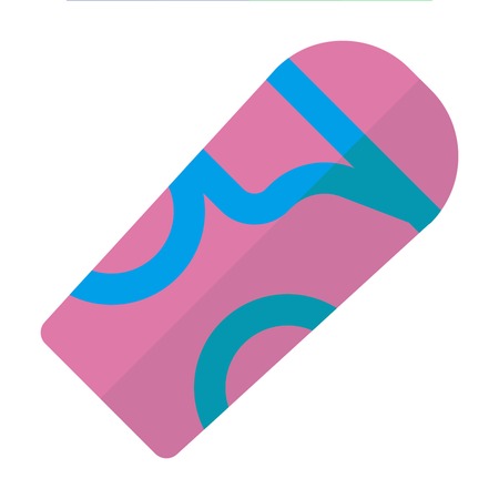 Sleeping bag icon flat style pink blueのイラスト素材
