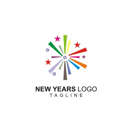 Fireworks New Year Vector Logoのイラスト素材