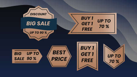 Shop sale promotion advertisement badgesのイラスト素材