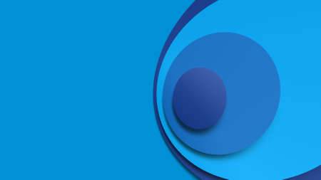 3D abstract blue background with circle shape. Blue geometric texture. blank space for text.の写真素材