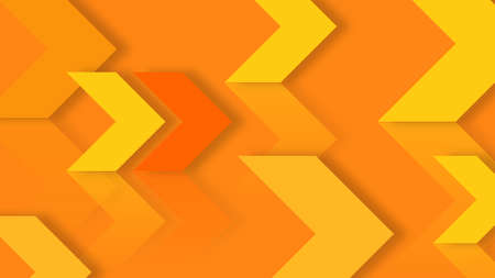 yellow and orange abstract background, with arrow pattern. modern geometry backgroundの写真素材