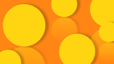 yellow and orange abstract background, with circle pattern. modern geometry backgroundの写真素材