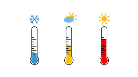 thermometer icon symbol hot and cold temperatureのイラスト素材