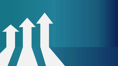 three white arrows on a blue backgroundのイラスト素材