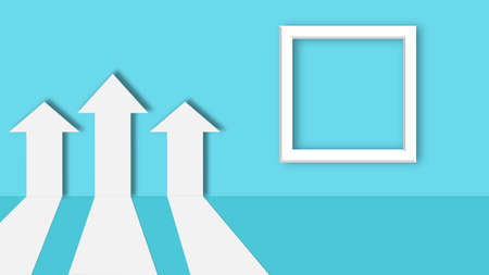 business chart arrow with empty square frame. the concept of return on investmentの写真素材