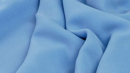 baby blue fabric texture, wrinkled fabric as a background.の写真素材