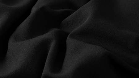 elegant black fabric texture, wrinkled fabric as a background.の写真素材