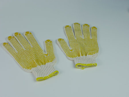 new work gloves isolated on white background.の写真素材