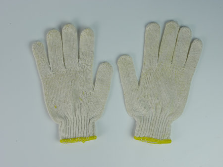 new work gloves isolated on white background.の写真素材
