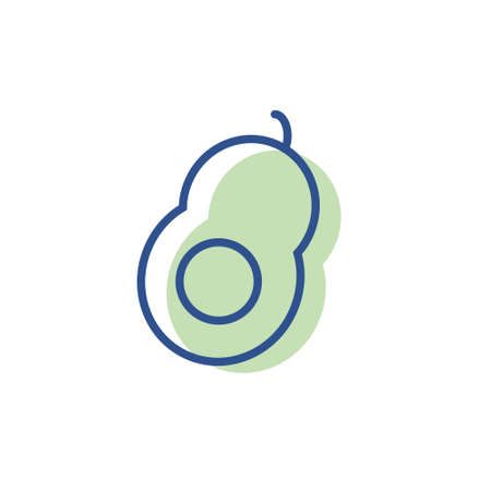avocado lineal icon color. vector line simple logo illustration.のイラスト素材