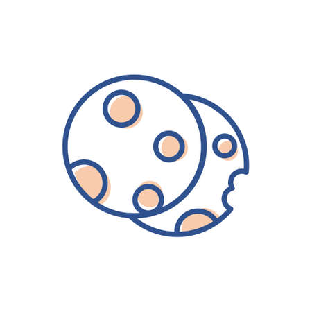 biscuit cookies icon lineal color. simple vector illustration.のイラスト素材