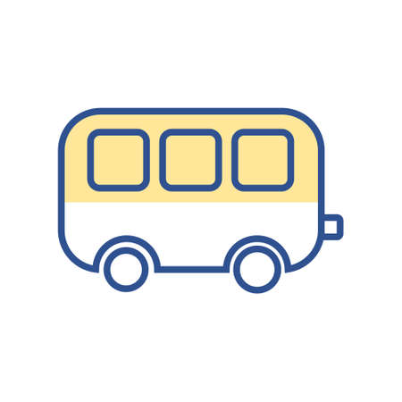 minivan icon lineal color. simple vector illustration.のイラスト素材