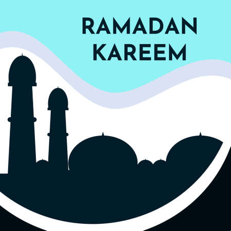 Happy eid mubarak or ramadan greeting. islamic design illustration concept for template for social media, poster, advertisement, promotion, print media, banner or presentation.のイラスト素材