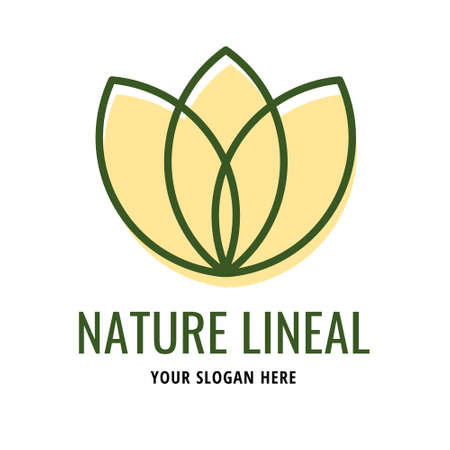 simple nature leaf abstract logo. lineal color style.のイラスト素材