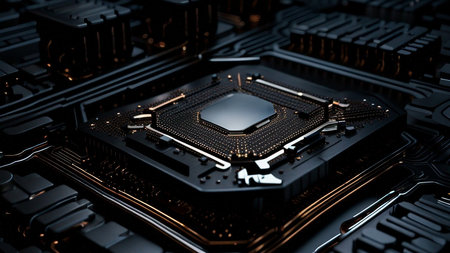 artificial intelligence technology processor computer illustrationの素材