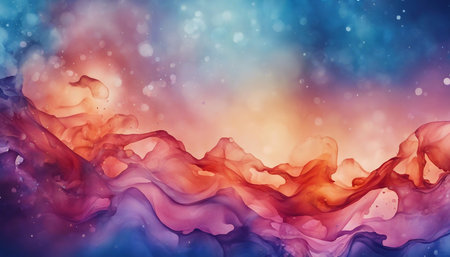 Abstract colorful watercolor background. Fantasy fractal design. Digital art. 3D rendering.の素材