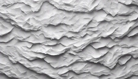 White crumpled paper texture. Abstract background for design. 3d rendering illustration.の素材
