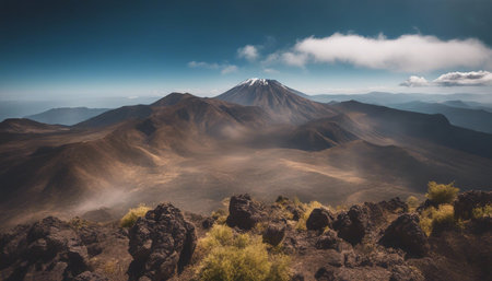Panoramic view of volcano Etna, Sicily, Italy.の素材