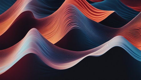 Abstract wavy background. 3d rendering, 3d illustration.の素材