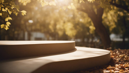 Empty bench in the autumn park. Selective focus. nature.の素材