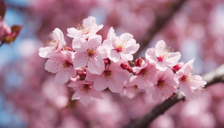 cherry blossom in spring time, soft focus with shallow depth of fieldの素材