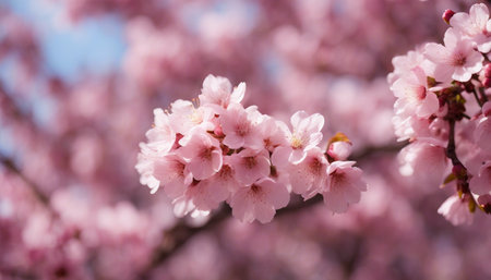 cherry blossom sakura flower in spring season with soft focusの素材
